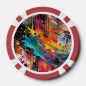 Levendige Chaos Spetter Graffiti Poker Chips (Achterkant)