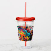 Levendige Chaos Splash Graffiti Acryl Drinkbeker (Voorkant)