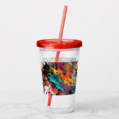 Levendige Chaos Splash Graffiti Acryl Drinkbeker (Achterkant)