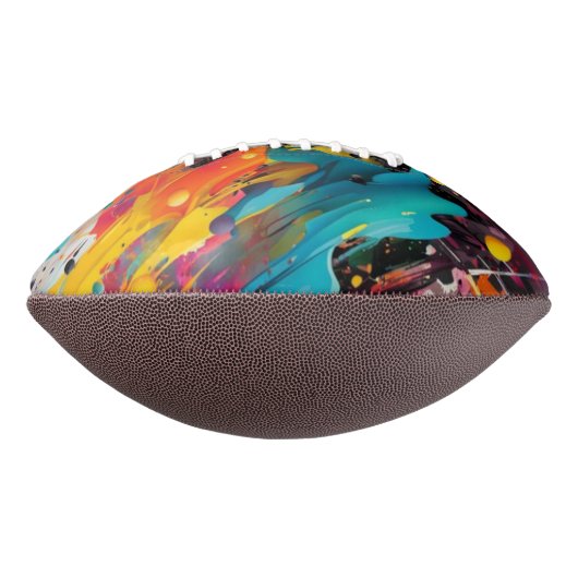 Levendige Chaos Splash Graffiti American Football (Gedraaid 90)