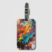 Levendige Chaos Splash Graffiti Bagagelabel (Voorkant (verticaal))