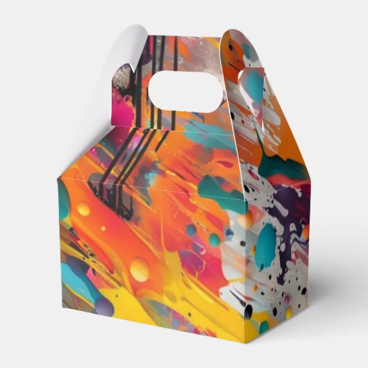 Levendige Chaos Splash Graffiti Bedankdoosjes (Voorkant Zijde)