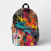 Levendige Chaos Splash Graffiti Bedrukte Rugzak (Voorkant)