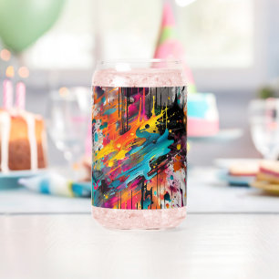 Levendige Chaos Splash Graffiti Blikvorm Glas