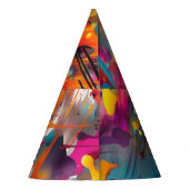 Levendige Chaos Splash Graffiti Feesthoedjes (Achterkant)