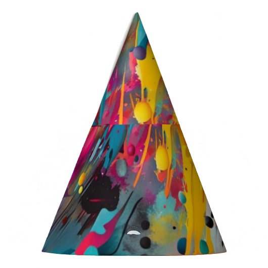 Levendige Chaos Splash Graffiti Feesthoedjes (Links)