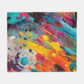Levendige Chaos Splash Graffiti Fleece Deken (Voorkant (Horizontaal))