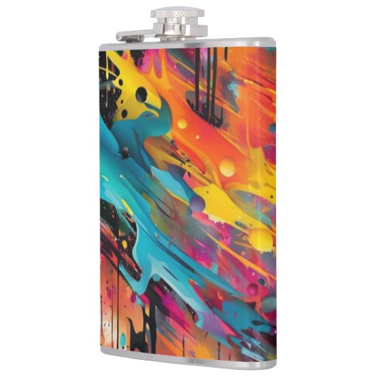 Levendige Chaos Splash Graffiti Heupfles (Links)