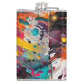 Levendige Chaos Splash Graffiti Heupfles (Achterkant)