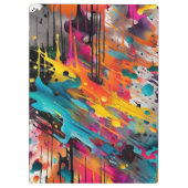 Levendige Chaos Splash Graffiti Klembord (Achterkant)
