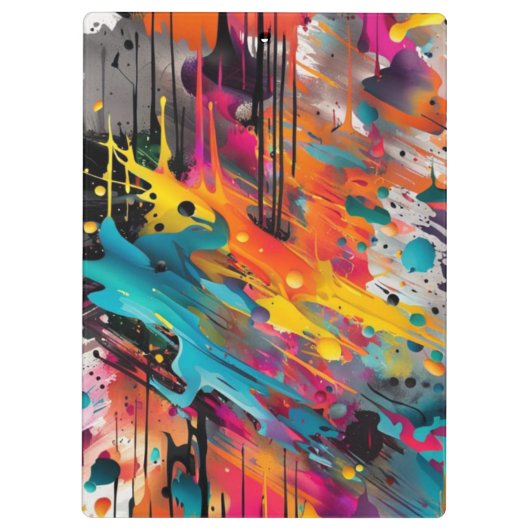 Levendige Chaos Splash Graffiti Klembord (Achterkant)