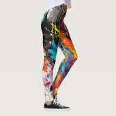 Levendige Chaos Splash Graffiti Leggings (Rechts)