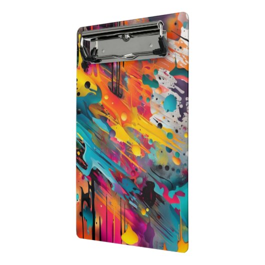 Levendige Chaos Splash Graffiti Mini Klembord (Angled2)