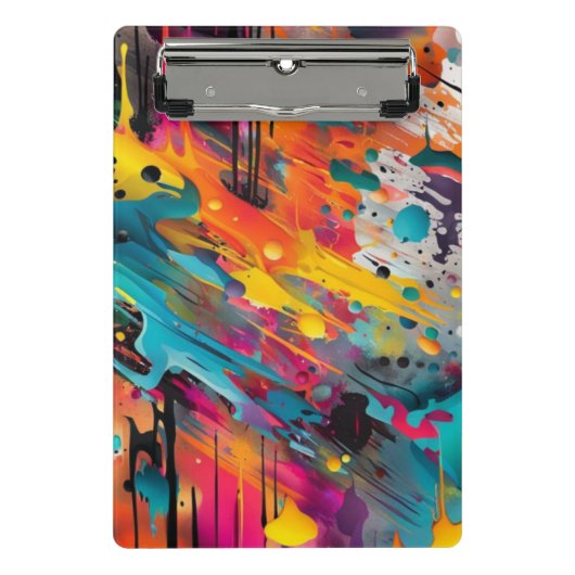 Levendige Chaos Splash Graffiti Mini Klembord (Voorkant)