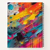 Levendige Chaos Splash Graffiti Notitieboek (Achterkant)