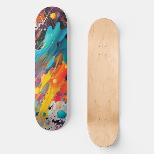 Levendige Chaos Splash Graffiti Persoonlijk Skateboard (Voorkant)