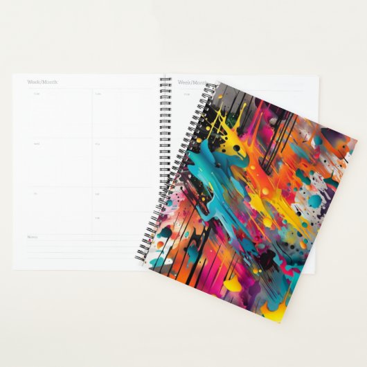 Levendige Chaos Splash Graffiti Planner (Display)