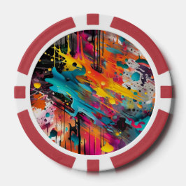 Levendige Chaos Splash Graffiti Poker Chips