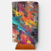 Levendige Chaos Splash Graffiti Seltzer Blikjeskoeler (Voorkant)