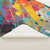 Levendige Chaos Splash Graffiti Sherpa Deken (3/4)