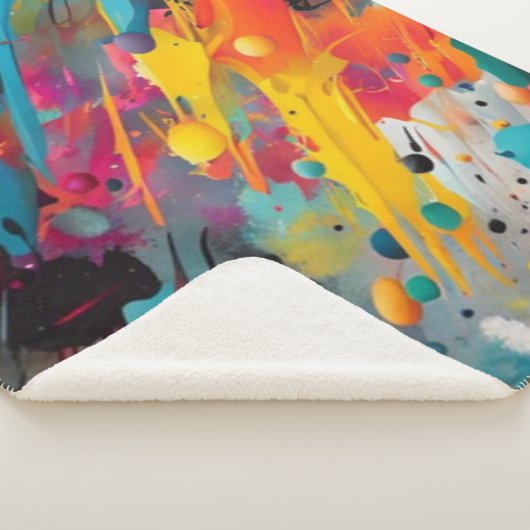 Levendige Chaos Splash Graffiti Sherpa Deken (3/4)