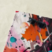 Levendige Chaos Splash Graffiti Strandlaken (In situ)