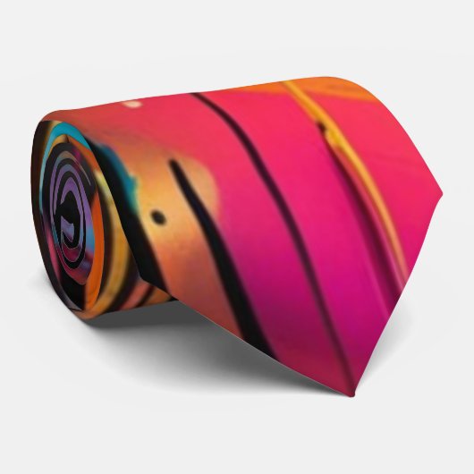 Levendige Chaos Splash Graffiti Stropdas (Opgerold)