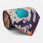 Levendige Chaos Splash Graffiti Stropdas (Opgerold)