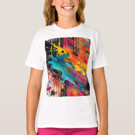 Levendige Chaos Splash Graffiti T-shirt