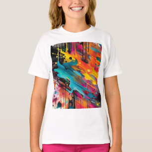 Levendige Chaos Splash Graffiti T-shirt