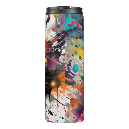 Levendige Chaos Splash Graffiti Thermosbeker (Achterkant)