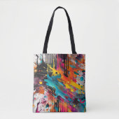 Levendige Chaos Splash Graffiti Tote Bag (Voorkant)