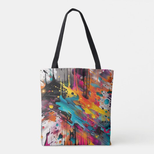 Levendige Chaos Splash Graffiti Tote Bag (Achterkant)