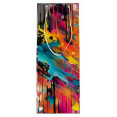 Levendige Chaos Splash Graffiti Wijn Cadeautas (Achterkant)
