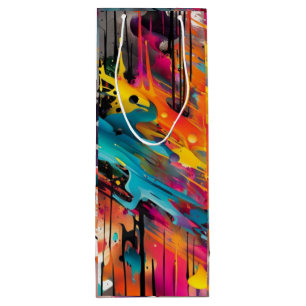 Levendige Chaos Splash Graffiti Wijn Cadeautas