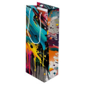 Levendige Chaos Splash Graffiti Wijn Cadeautas (Voorkant Gekanteld)