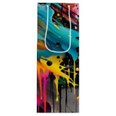 Levendige Chaos Splash Graffiti Wijn Cadeautas (Voorkant)