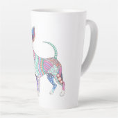 Levendige Chihuahua Grote Latte Mok (Rechterhoek)