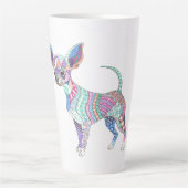 Levendige Chihuahua Grote Latte Mok (Voorkant)
