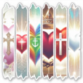 Levendige Christelijke Valentijn Hearts Washi Tape Sticker (Voorkant)