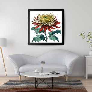 Levendige Chrysanthemum Splendor Foto Afdruk