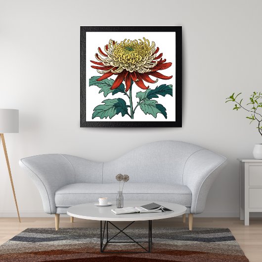 Levendige Chrysanthemum Splendor Foto Afdruk
