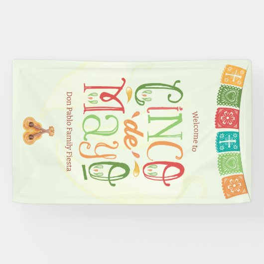 Levendige Cinco de Mayo Fiesta Welkom Spandoek (Horizontaal)