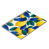 Levendige citroen & Blauwe bladeren Waterverf Patr Notitieboek (Linkerzijde)