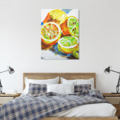 Levendige Citroen Sneden Canvas Afdruk (Insitu (Slaapkamer))