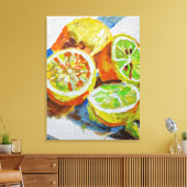 Levendige Citroen Sneden Canvas Afdruk (Insitu (Woonkamer))