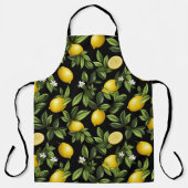 Levendige citroenen op zwarte achtergrond schort (Voorkant)