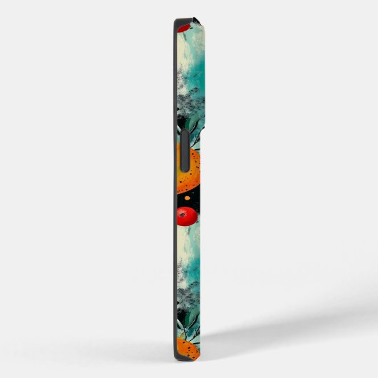 Levendige Citrus & Berry Patroon op Aqua achtergro Case-Mate iPhone Case (Achterkant / Rechts)