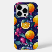 Levendige Citrus en Berry Fruit Design & Bold Dark Case-Mate iPhone Case (Achterkant)