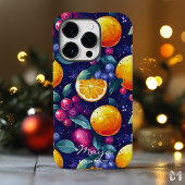 Levendige Citrus en Berry Fruit Design & Bold Dark Case-Mate iPhone Case